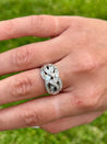 18k White Gold Baguette Cluster Curved Ring