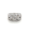 18k White Gold Baguette Cluster Curved Ring-Rings-ASSAY