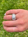 18k White Gold Baguette Cut Diamond Cluster Dome Ring