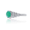 1935 Art Deco Triangle Cut Emerald in Vintage Platinum Ring - ASSAY