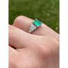 1935 Art Deco Triangle Cut Emerald in Vintage Platinum Ring - ASSAY