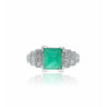 1935 Art Deco Triangle Cut Emerald in Vintage Platinum Ring