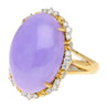 19.48 Carat Oval Lavender Jadeite Jade and Diamond Cocktail Ring