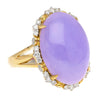 19.48 Carat Oval Lavender Jadeite Jade and Diamond Cocktail Ring