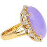 19.48 Carat Oval Lavender Jadeite Jade and Diamond Cocktail Ring