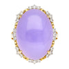 19.48 Carat Oval Lavender Jadeite Jade and Diamond Cocktail Ring