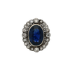 19th Century Victorian-Era 15 Carat Burma Oval-Cut Sapphire and Diamond Ring