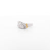 1.01 Carat Dual Row Diamond Channel Platinum & 18K Gold Wavy Band Ring
