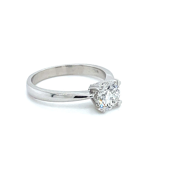 Bague de fiançailles solitaire avec diamant de laboratoire 1,02 carat E/VS1