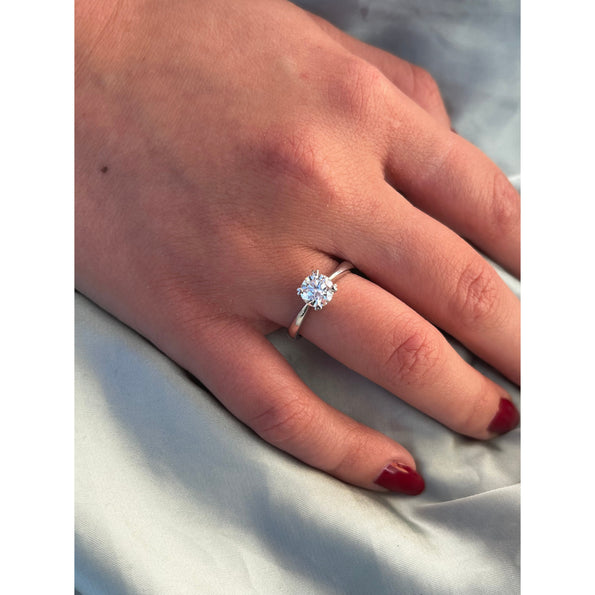 1,02 carat E/VS1 diamant de synthèse avec Bague de fiançailles solitaire