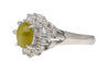 1.04 Carat Green Chrysoberyl Cat's Eye and Diamond Platinum Art Deco Style Ring