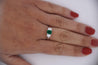 1.07 Carat Square-Cut Emerald and Diamond Three Stone Platinum Ring