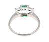 1.07 Carat Square-Cut Emerald and Diamond Three Stone Platinum Ring