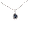 1.08 Carat Oval Blue Sapphire & Diamond Halo 14k Pendant Necklace