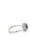 1.16 Carat Oval Blue Sapphire & Diamond Halo 18K White Gold Ring