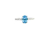 1.16 Carat Oval-Cut Aquamarine and Diamond Shank 14K White Gold Ring