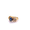 1.19 Carat Oval Cut Blue Sapphire with Baguette Cut Diamonds in 14k Gold Ring-Assay Jewelers-ASSAY