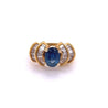 1.19 Carat Oval Cut Blue Sapphire with Baguette Cut Diamonds in 14k Gold Ring-Assay Jewelers-ASSAY