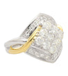 1.2 Carat Round-Cut Diamond Two-Tone Retro Cluster Ring