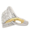 1.2 Carat Round-Cut Diamond Two-Tone Retro Cluster Ring