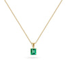 1.20 Carat Colombian Emerald Solitaire Pendant Necklace in 18K Gold