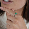 1.20 Carat Colombian Emerald and Baguette Diamond 3-Stone Ring