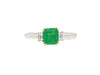 1.20 Carat Colombian Emerald and Baguette Diamond 3-Stone Ring