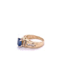 1.22 Carat Oval Cut Blue Sapphire with Baguette Cut Diamonds in 14k Gold Ring-ASSAY-ASSAY