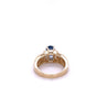 1.22 Carat Oval Cut Blue Sapphire with Baguette Cut Diamonds in 14k Gold Ring