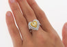 1.39 Carat GIA Certified Fancy Yellow Heart Cut Diamond Double Halo Ring