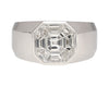 1.42 Carat Mixed Asscher Cut Illusion Set Mens Natural Diamond Cluster Ring