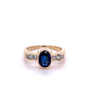 1.48 Carat Oval Cut Blue Sapphire With Princess Cut Diamond Ring in 18k Gold-Assay Jewelers-ASSAY