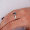 1.5 Carat Deep Blue Sapphire & Diamond Cathedral 18K Gold Ring