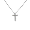 1.5 Carat Diamond 14K White Platinum Gold Cross Necklace