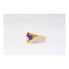 1.5 Carat Sapphire & Ruby with Diamond 18K Yellow Gold Crossover Statement Ring