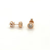 1.5 Carat TW Natural Round Diamond Stud Earrings in Bezel set Rose Gold-Diamond Earrings-ASSAY