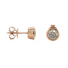 1.5 Carat TW Natural Round Diamond Stud Earrings in Bezel set Rose Gold-Diamond Earrings-ASSAY