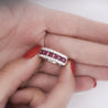 1.54 Carat Round Cut Ruby and Diamond Double-Row Eternity Band Ring