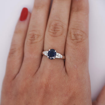 1.58 Carat Oval-Cut Blue Sapphire and Diamond Platinum Filigree Ring – Assay Jewelers