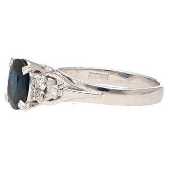 1.58 Carat Oval-Cut Blue Sapphire and Diamond Platinum Filigree Ring – Assay Jewelers