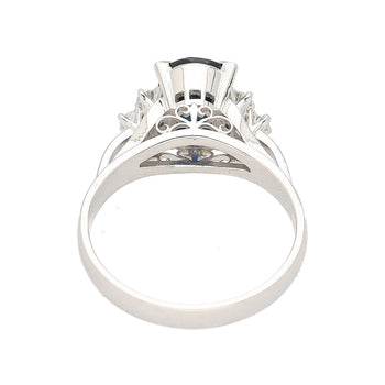 1.58 Carat Oval-Cut Blue Sapphire and Diamond Platinum Filigree Ring – Assay Jewelers