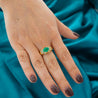 1.59 Carat Oval Cut Emerald & Diamond 14K Gold East West Ring