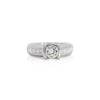 1.65 Carat Round and Princess Cut Diamond Platinum Engagement Ring