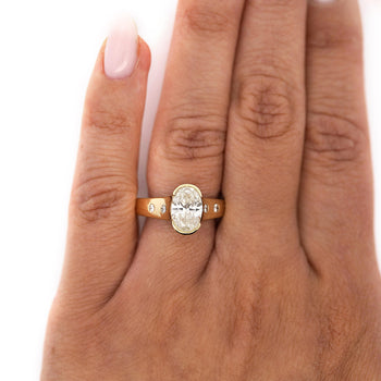 1.70 Carat J/I1 Oval Diamond and Floating Diamond Shank Engagement Ring – Assay Jewelers