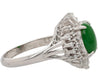 1.73 Carat Jadeite Jade Fei Cui & Diamond Halo Platinum Ballerina Filigree Ring