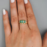 1.80 Carat Oval Emerald 3 Stone Ring in 14K Gold