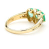 1.80 Carat Oval Emerald 3 Stone Ring in 14K Gold