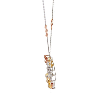 1.81 Carat Round Diamond in 14K Tri-Color Gold Flower Wreath Pendant Necklace – Assay Jewelers