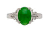 1.85 Carat Untreated Jadeite Jade and Diamond Platinum Ring HK Certified