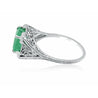 1.93 Carat Colombian Emerald set in Art Deco Platinum filigree ring - ASSAY